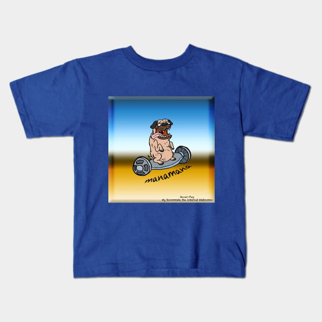 Rockin Rollin Pug Kids T-Shirt by ZandroLex